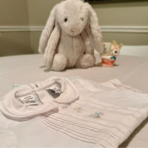 Sarah Louise England Baby Romper 12M Heirloom Embroidered Peter Pan Collar